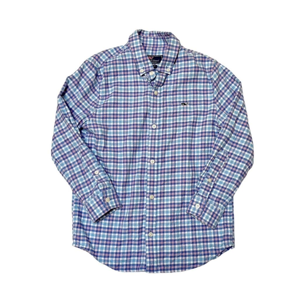 Vineyard Vines Plaid Flannel Whale Shirt Size 7